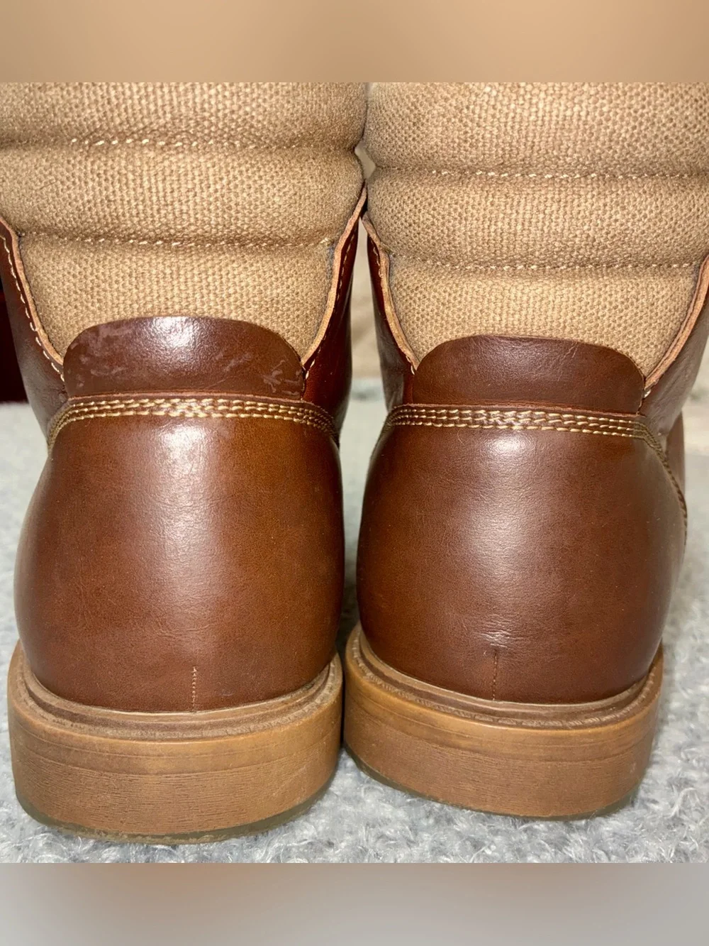 Men's Brown Leather Lace-Up Ankle Boots Size 10.5